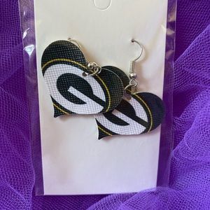 NFL Greenbay Packers faux vinyl leather earrings